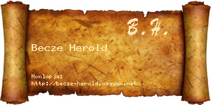 Becze Herold névjegykártya